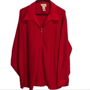 NWT Erena Woman 3X textured zip blazer career Christmas work party jacket